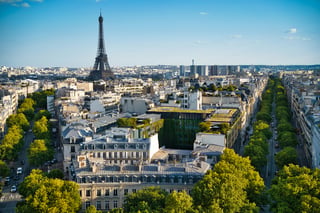 Blick über Paris Frankreich mit dem Eifelturm